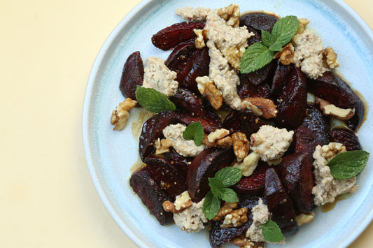 unverpackt&lose Rezept rote Beete mit Walnusscreme und Minze