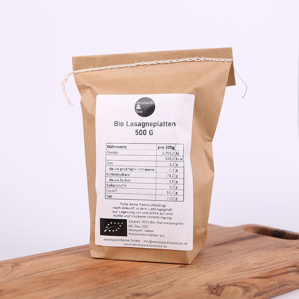 Lasagneplatten hell Bio 8 x 16 cm - unverpackt&lose