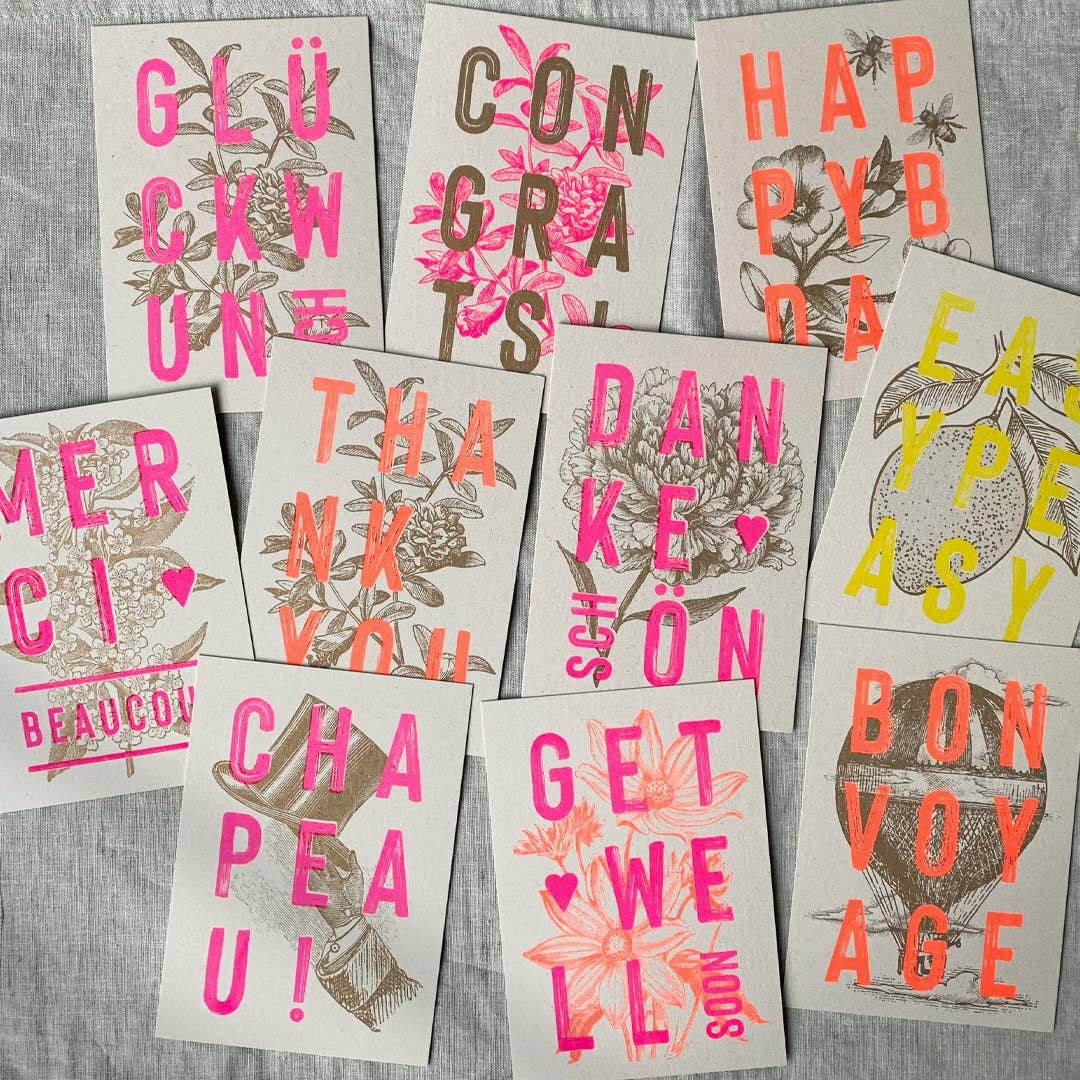 Postkarte / Get well soon / Pflanzenfarbe / Ökopapier - unverpackt&lose