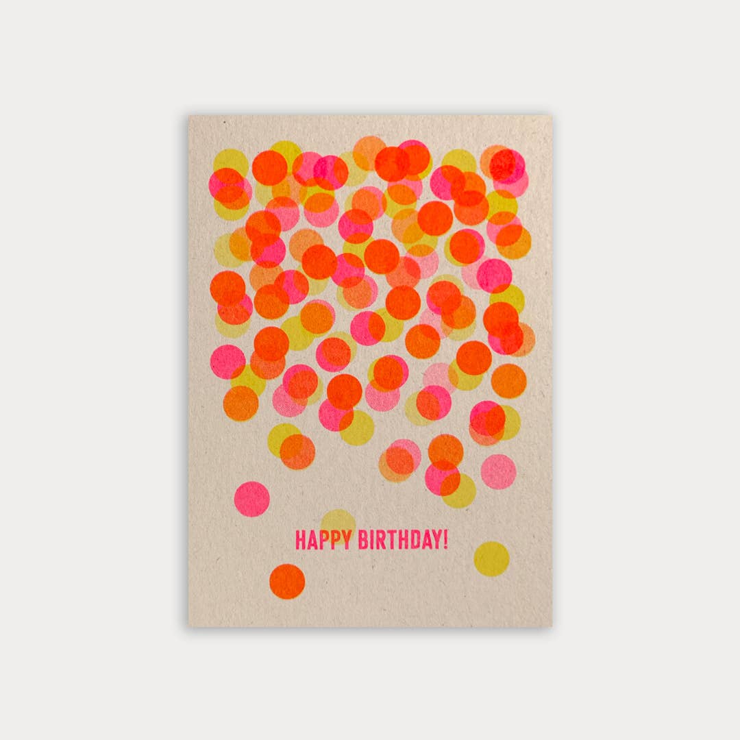 Postkarte / Konfetti / Happy Birthday! / Ökopapier - unverpackt&lose