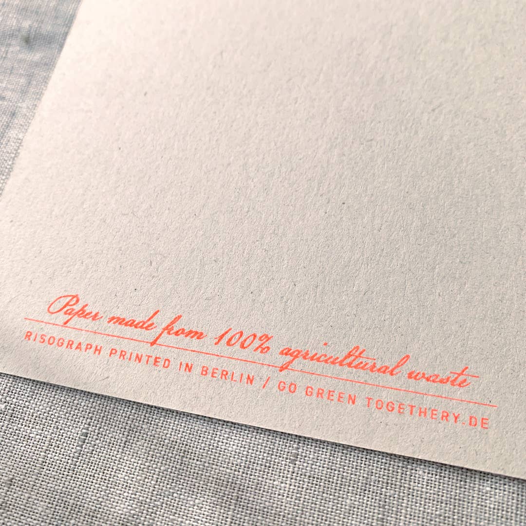 Postkarte / Orange / Pflanzenfarbe / Ökopapier - unverpackt & lose