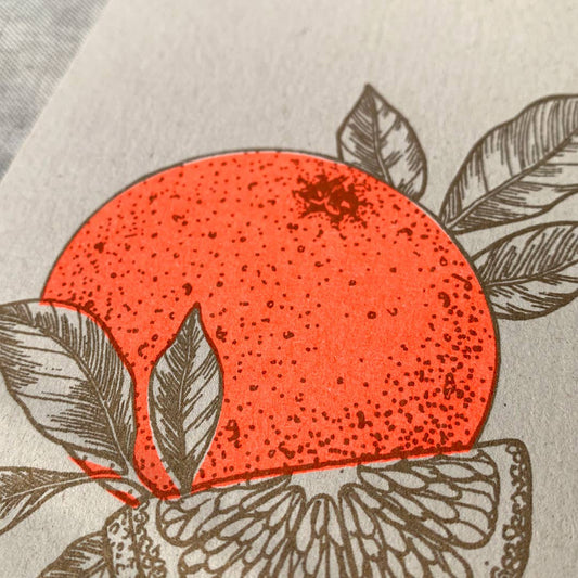 Postkarte / Orange / Pflanzenfarbe / Ökopapier - unverpackt&lose