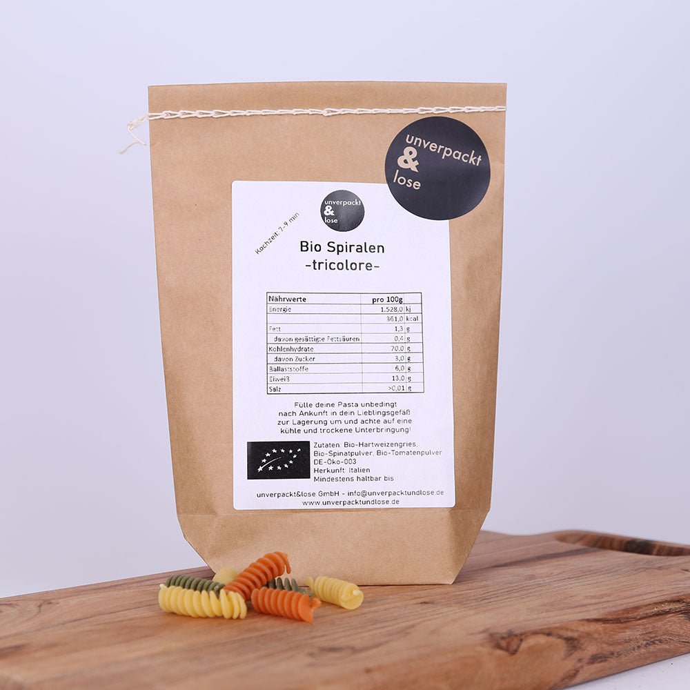 Spiralen tricolore Bio - unverpackt&lose
