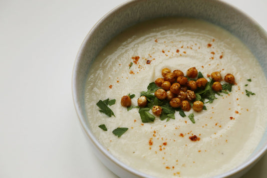 Blumenkohl-Tahin-Suppe mit Kichererbsen - unverpackt&lose