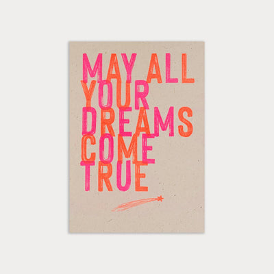 Postkarte / May all your dreams come true / Ökopapier - unverpackt&lose
