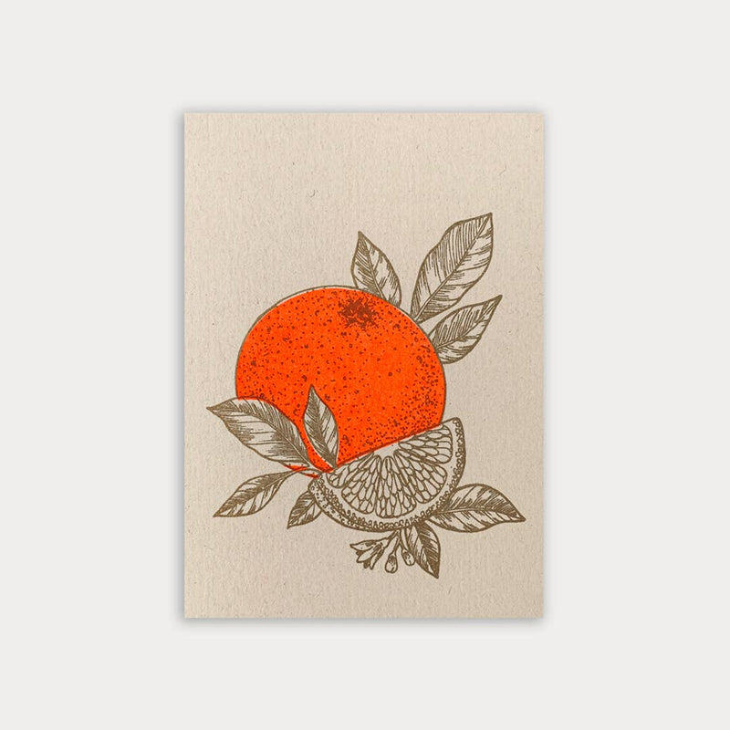 Postkarte / Orange / Pflanzenfarbe / Ökopapier - unverpackt&lose