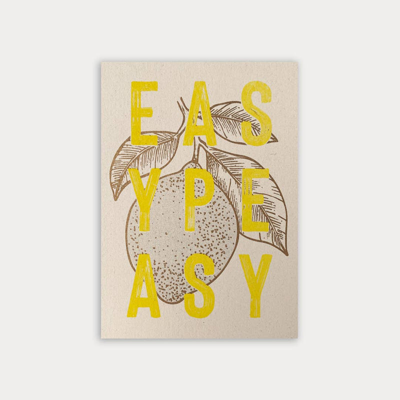 Postkarte / Typo / Easy Peasy / Ökopapier - unverpackt&lose