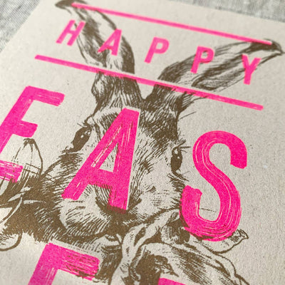 Postkarte / Typo / Happy Easter / Ökopapier - unverpackt&lose