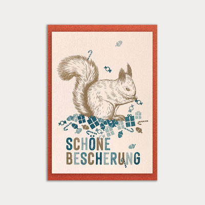 Weihnachtskarte mit Umschlag / Eichhörnchen - unverpackt&lose